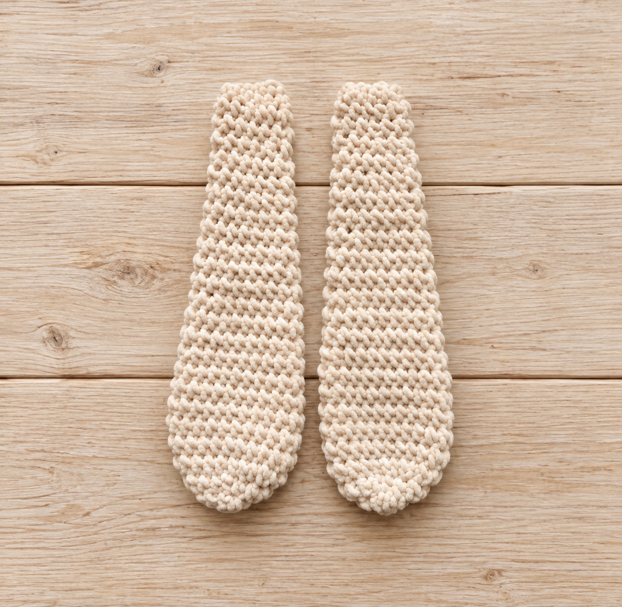 Two long cream crochet bunny ears