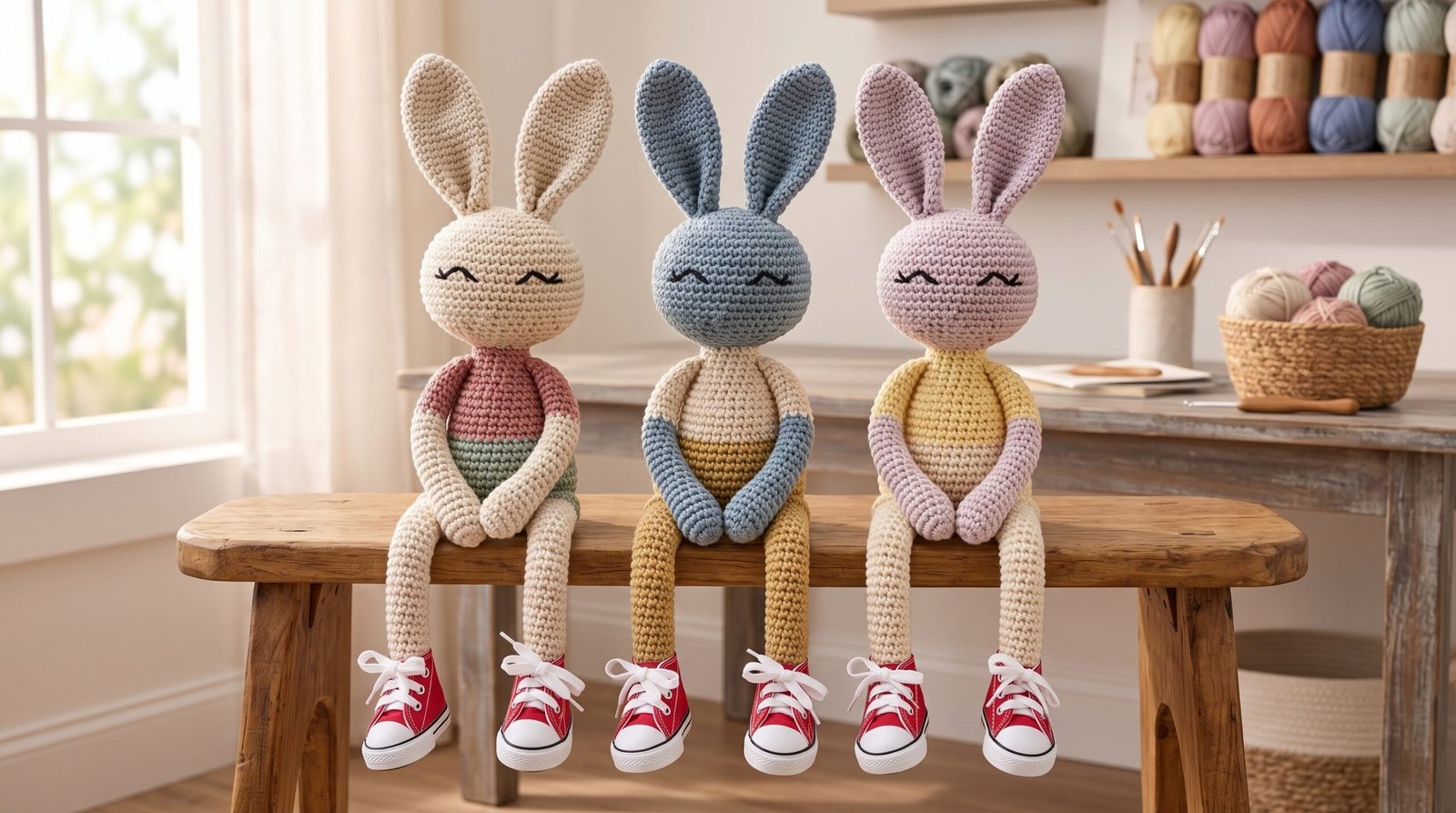 amigurumi bunny design ideas using different crochet color palettes