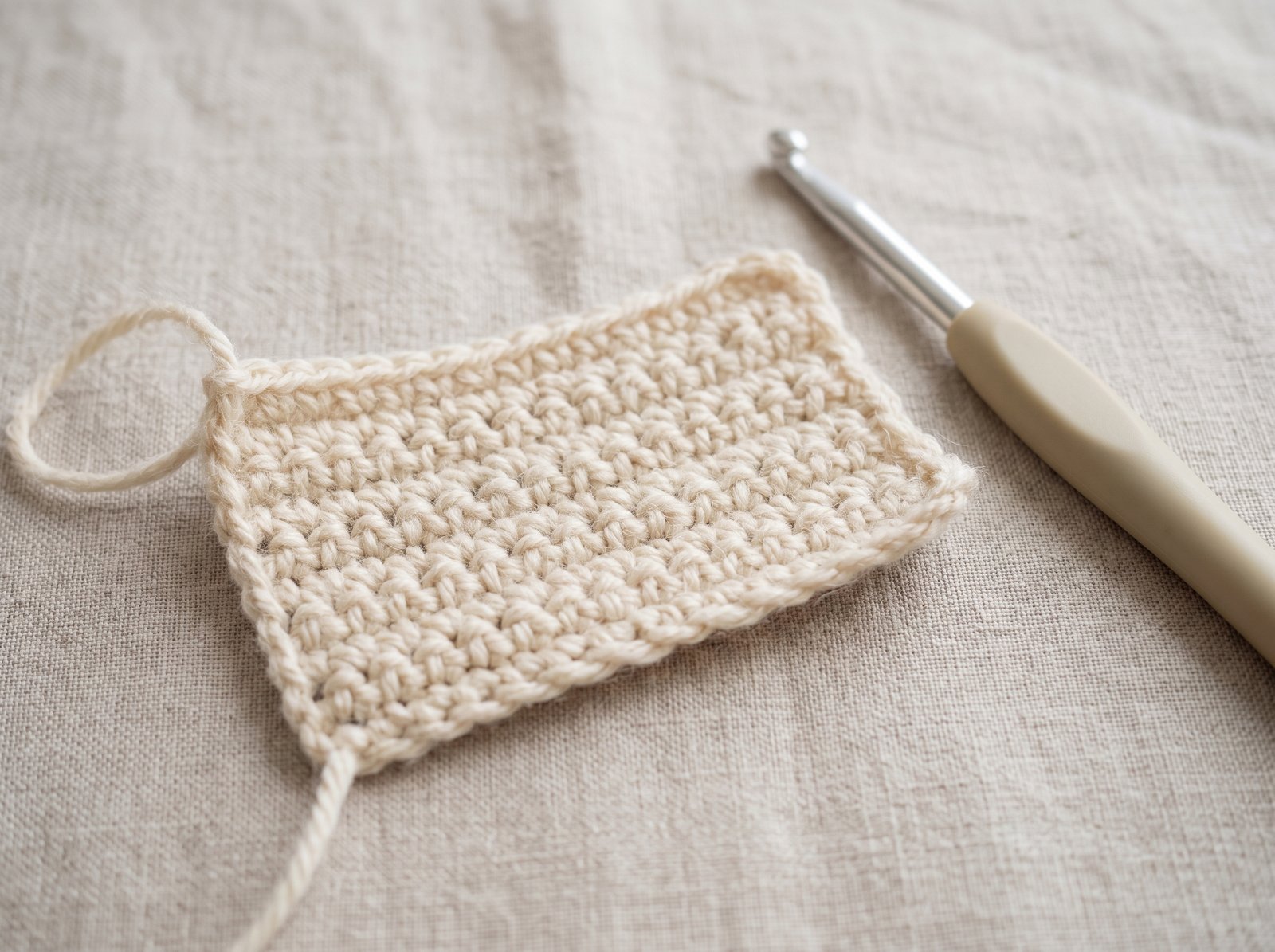 single crochet practice swatch for absolute beginners