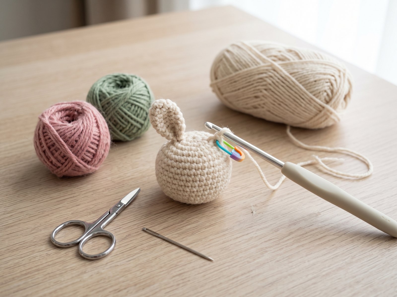 beginner crochet skills before making an amigurumi bunny