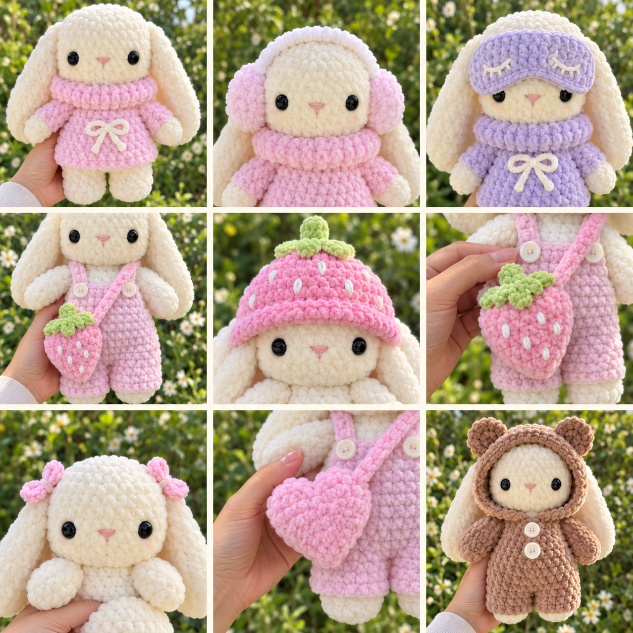 Original Baby Bunny clothing and accessories index from the PDF pattern