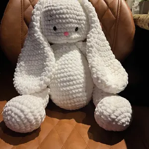 Crocheted rabbit made using the amigurumi bunny instructions